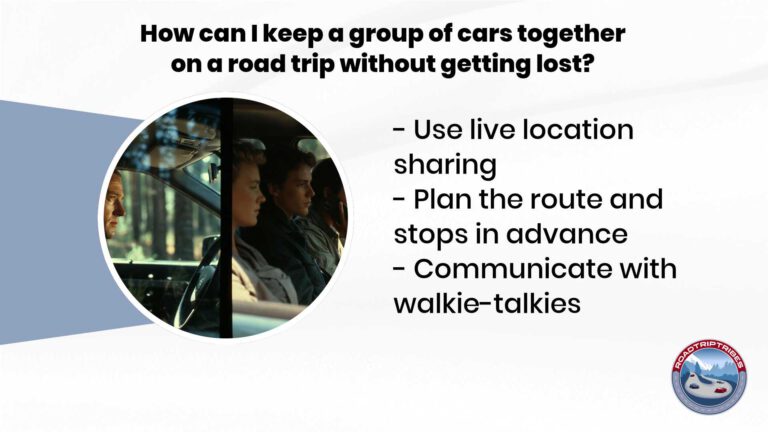 How can I keep a group of cars together on a road trip without getting lost?